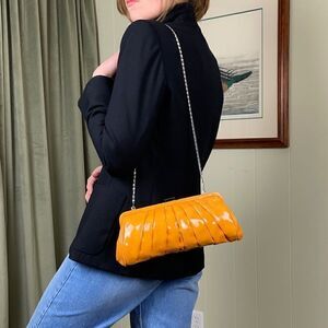 Chinese Laundry Orange Baguette Bag, New with Defects